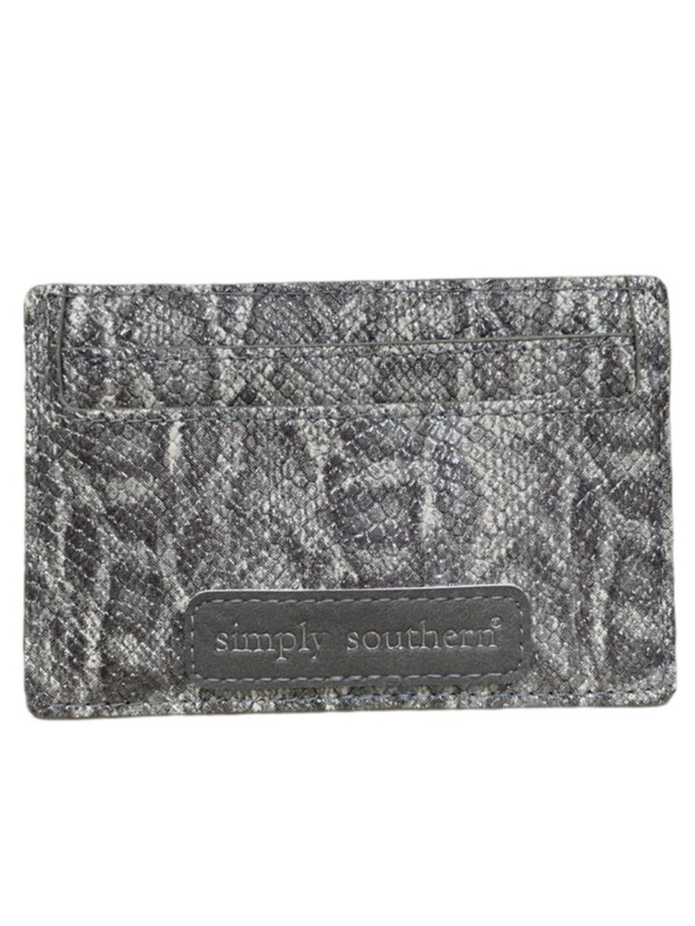 NWOT Simply Southern Gray Grey Snake Pattern Credit Card Holder Wallet